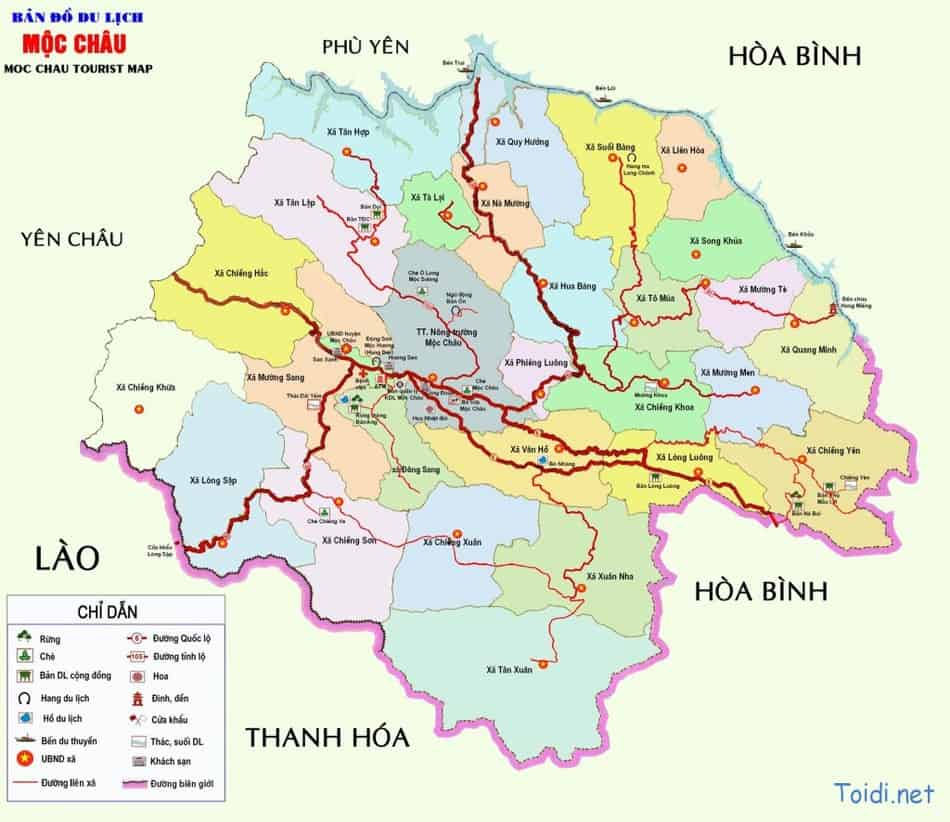 Bản đồ du lịch Mộc Châu