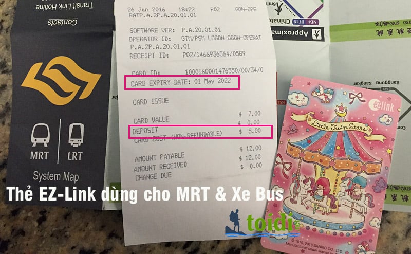thẻ ez-link mrt singapore